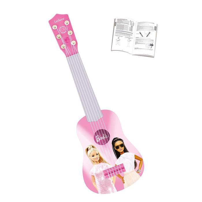 Lexibook, Barbie, Ma premiere Guitare pour Enfant, 6 Cordes en Nylon, 53 cm, Guide Inclus, Des 3 ans