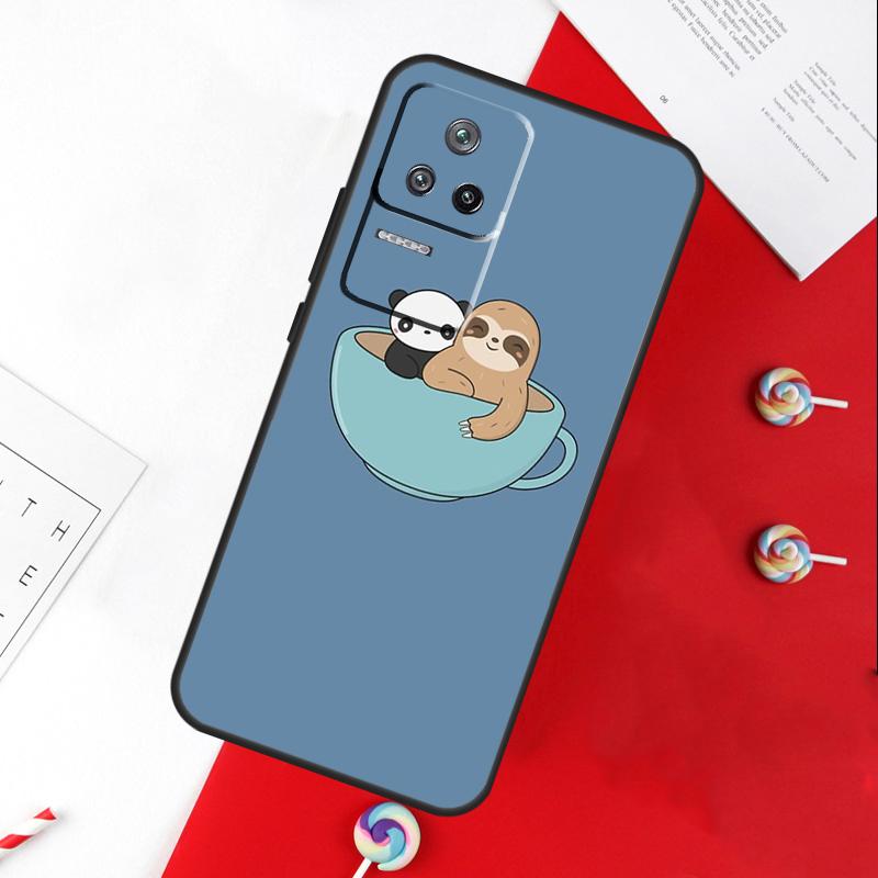 Kawaii Cute Sloth Face Cover For Xiaomi 15 Ultra 13 14 11T 12T 13T 14T Pro POCO X7 Pro X3 X5 X6 M6 F5 F6 Pro Case