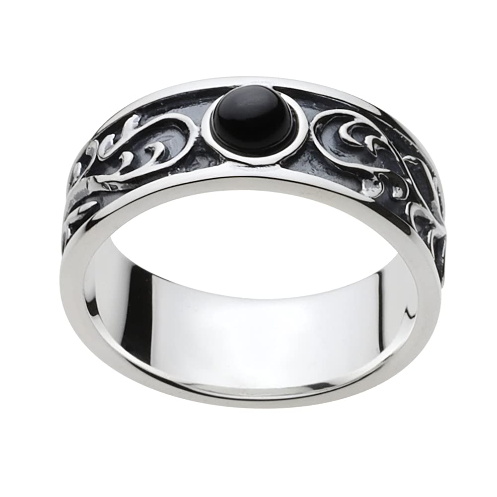 Кольцо Арабеска Черная Звезда Серебро 925 пробы fr0126 Размер 23 [Figmart] [Серебряный Аксессуар]