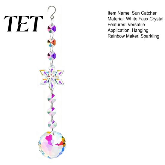 Faux Crystal Prism for Balcony Sun Catcher, Hanging Suncatcher, Snowflake Rainbow Maker Pendant Retro Style Wall Decoration Window, Home Christmas