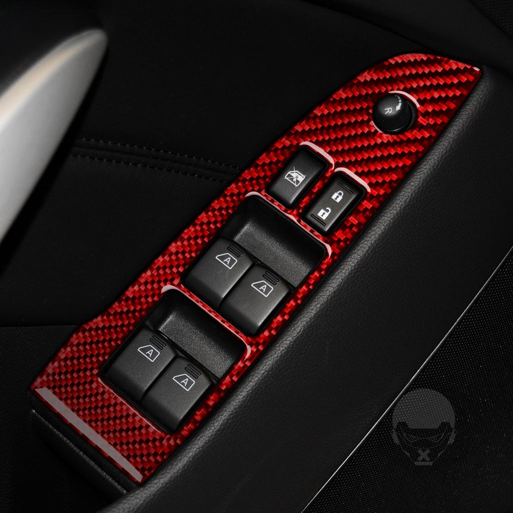 For Infiniti G37 2010-2013 Q60 2014-2015 Real Carbon Fiber Window Lift Control Panel Trim Cover Car Interior Accessories Sticker