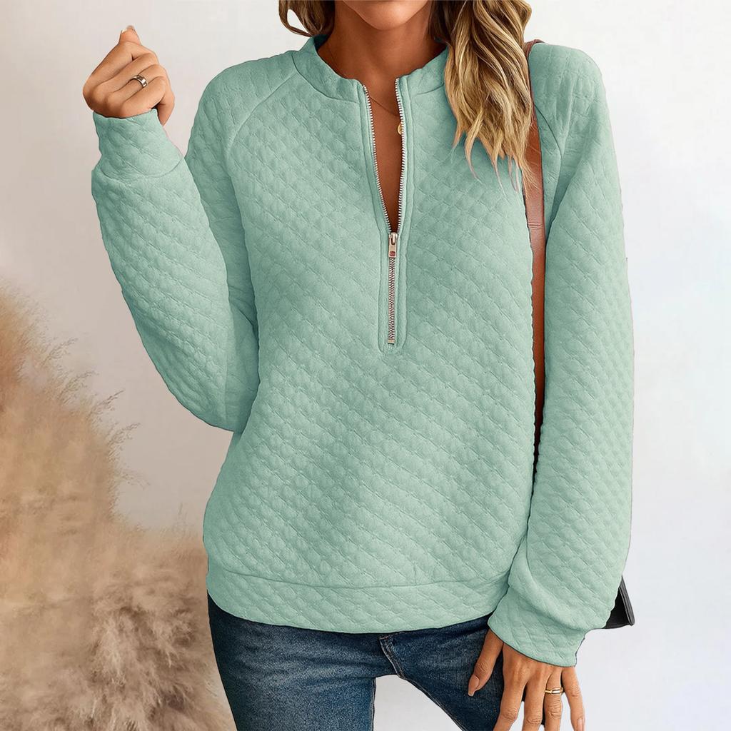 Women's Fashionable Long-sleeved Pullover Solid-color Top
