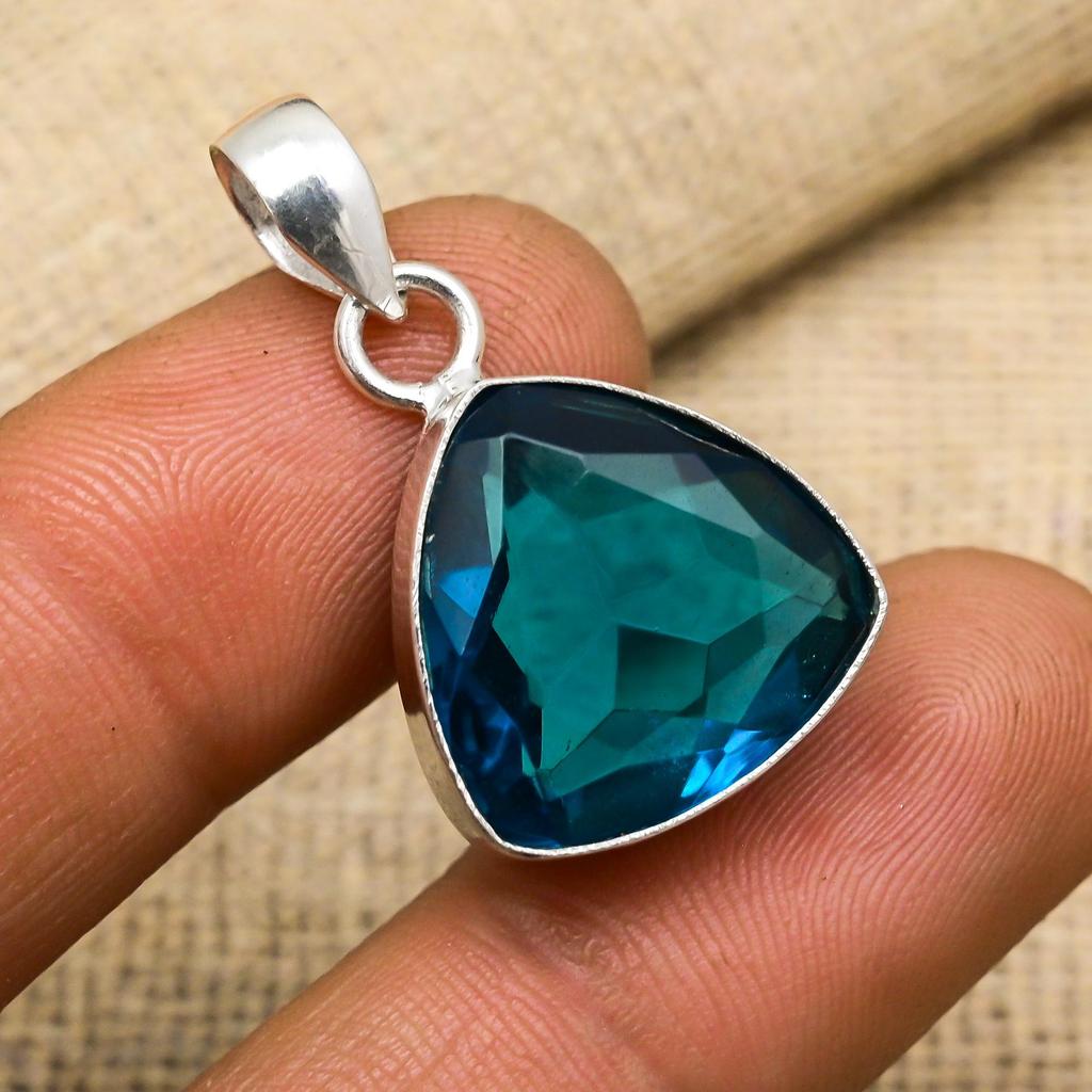 Подвеска из драгоценного камня индиколита, подвеска из стерлингового серебра 925 пробы, антикварные ювелирные изделия ручной работы, подарок на День матери