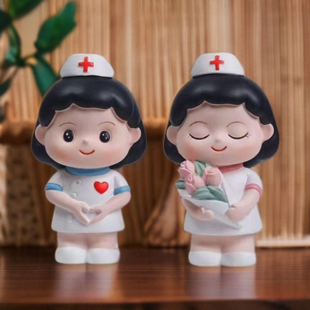Resin Doctor Garage Kit DlY Doctor Nurse Model Statue Exquisite Doctor Nurse Figurine  Collection