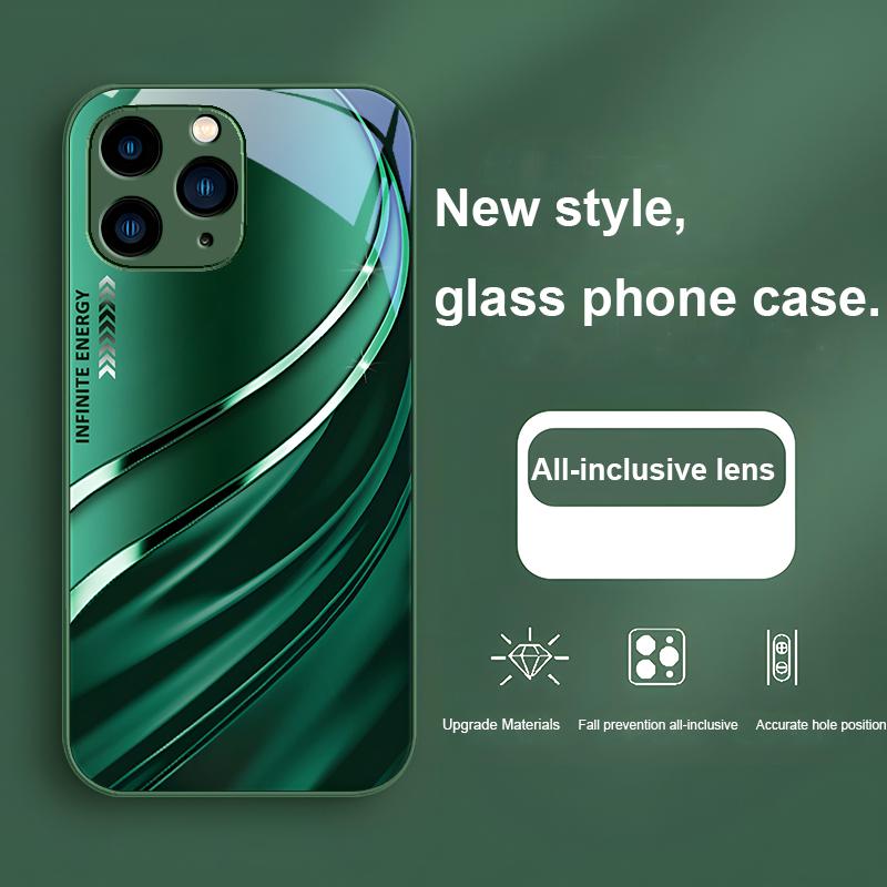 Градиентный Розово-Фиолетовый Infiniteenergy для iPhone 15 14 13 12 11 Pro Max XS XR 7 8 Plus 2020 2022 SE Закаленное стекло Чехол для телефона