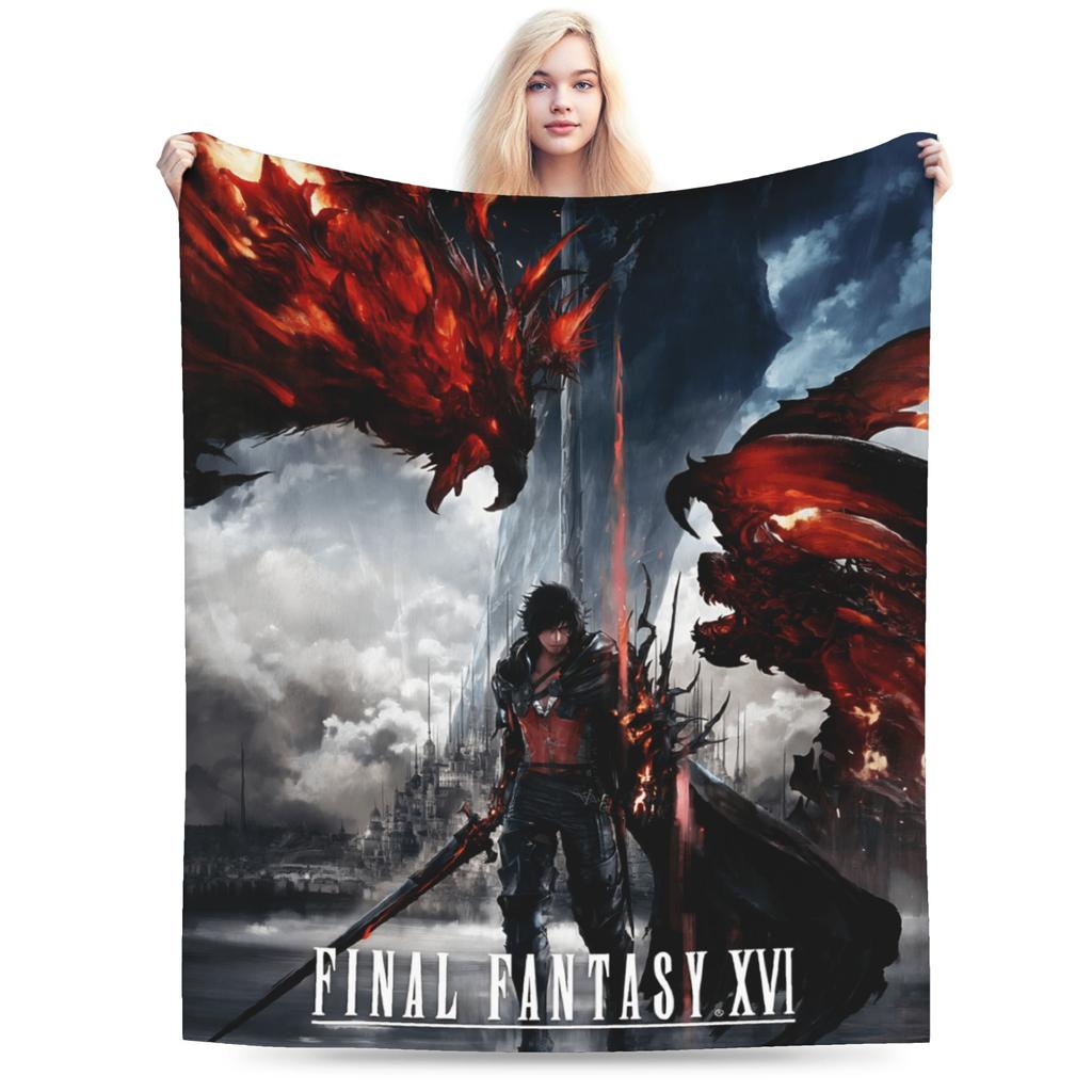 F-Final Fantasys Warm Soft Blanket Children Plush Throw Blanket Street Trend Couch Chair Flannel Bedspread Sofa Bed Cover