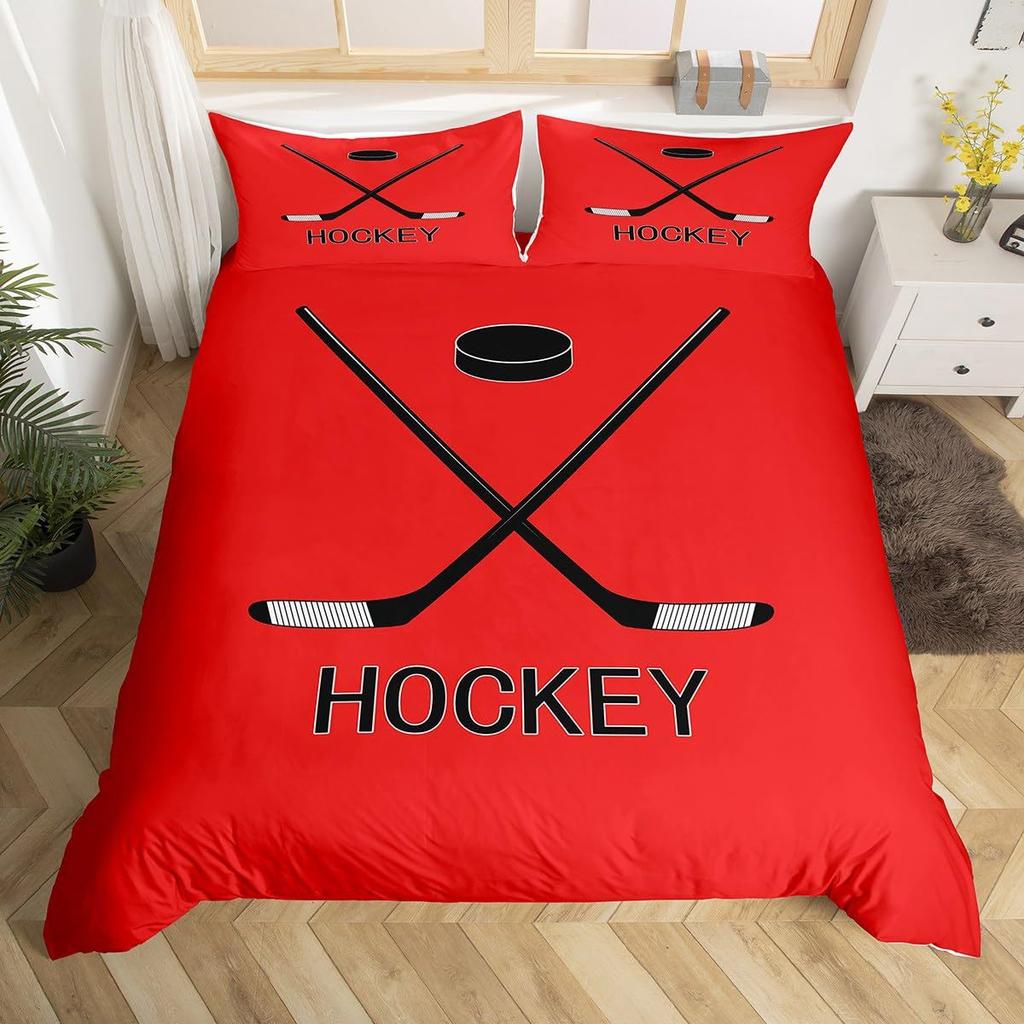 Ice Hockey 3D Digital Printing Quilt Cover Home Textile Three-Piece Three-Piece Set