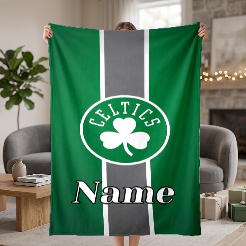 Boston Celtics Custom Flannel Blankets Soft Warm Cozy Throws for Home Decor Holiday Gifts