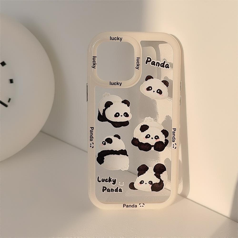 Cute Little Panda Suitable for IPhone 16 Mobile Phone Case Apple 15 Anti Fall 13 ProMax Magnetic 14 Acrylic 12