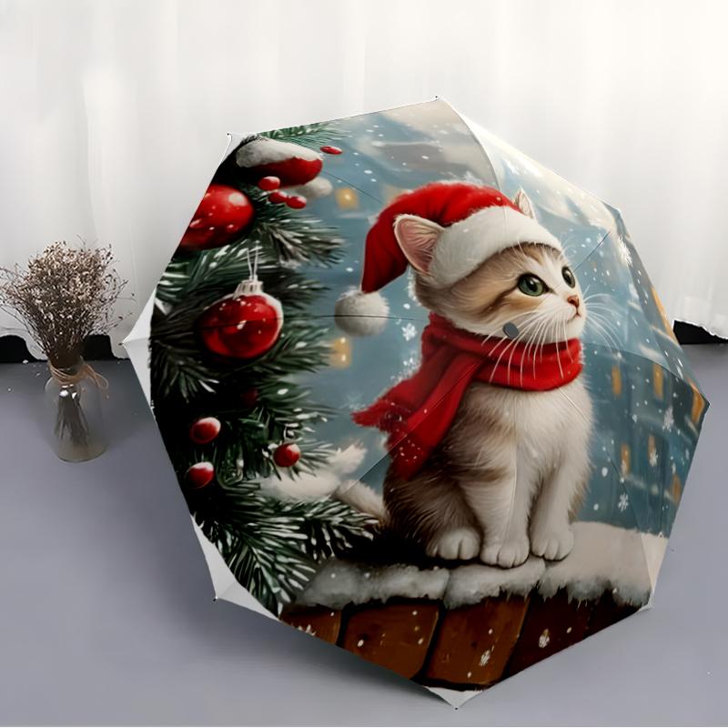 Chrismas Fashionable Automatic Opening/Closing Folding Umbrella. Portable and Foldable, Ideal for Gift, Travel, and Daily Use.