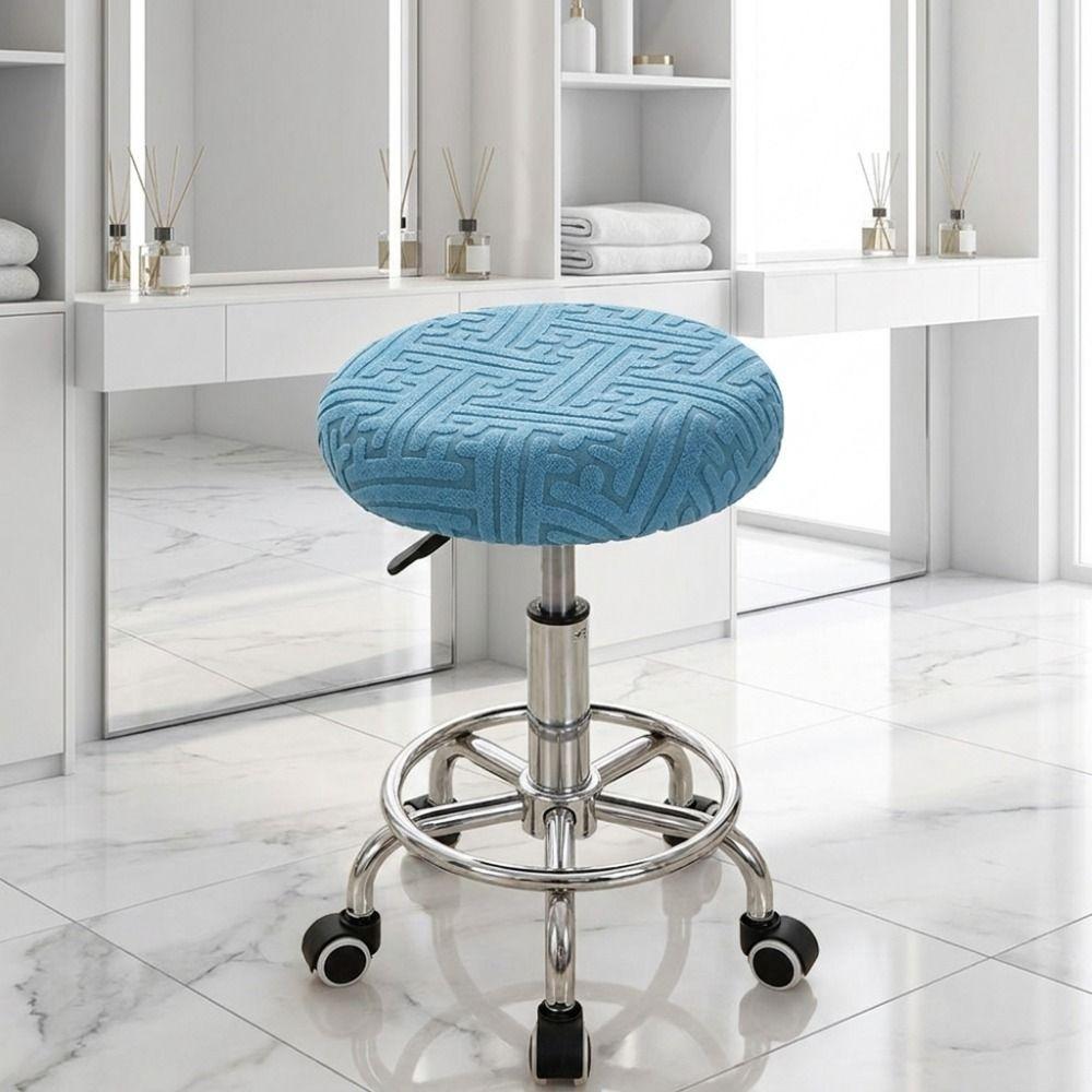 Soft Chair Slipcover Breathable Swivel Chair Cover Universal Bar Round Stool Cover Coffee Shop