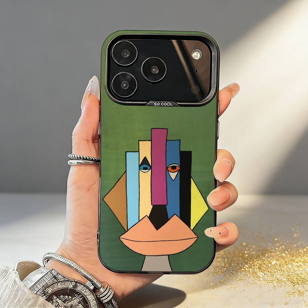 Чехол для телефона P-Пикассо A-Абстракция A-Искусство P-Живопись Для iPhone17 16 15 14 13 12Pro Max Серый Черный Матовый Лазерный Металлик Аврора Funda