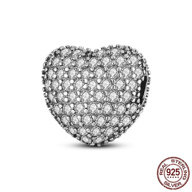 Серебряная застежка из настоящего серебра 925 пробы с цирконием CZ, узор, клипса, подвеска, бусины в виде ромашки, стопор, подходит для модного стиля, браслета, подвески, ювелирные изделия