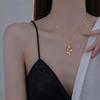 Vintage Rose Flower Necklaces For Women Gold Color Pendant Necklace 316L Stainless Steel Clavicle Chain Fashion Jewelry Gift