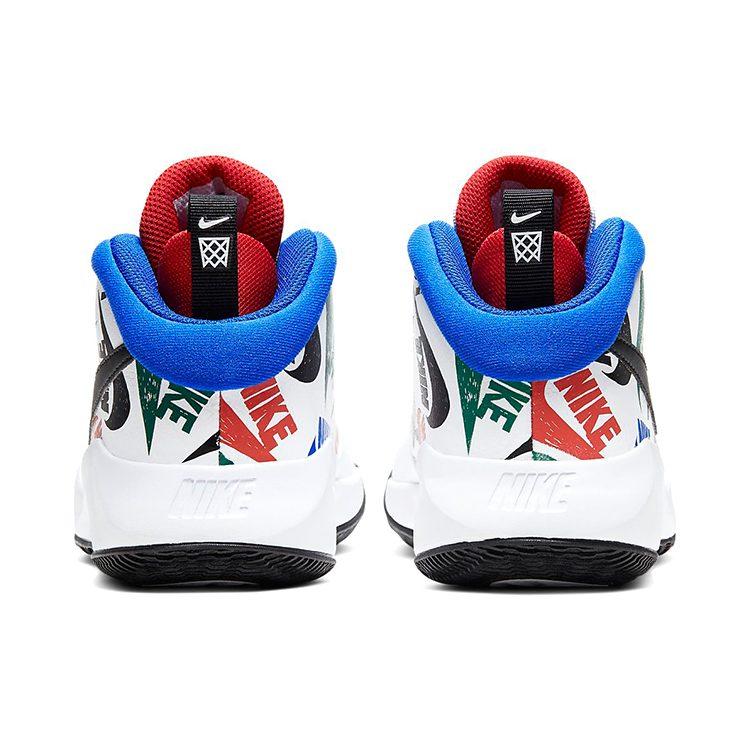 Nike Кроссовки для баскетбола Team Hustle D 9, износостойкие, дышащие, средняя высота, черные, белые, синие, унисекс, CW5815-100