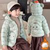Детская хлопковая одежда теплая куртка осень зима кардиган топы для мальчиков и девочек короткая хлопковая куртка с капюшоном детские милые куртки с мультяшным принтом