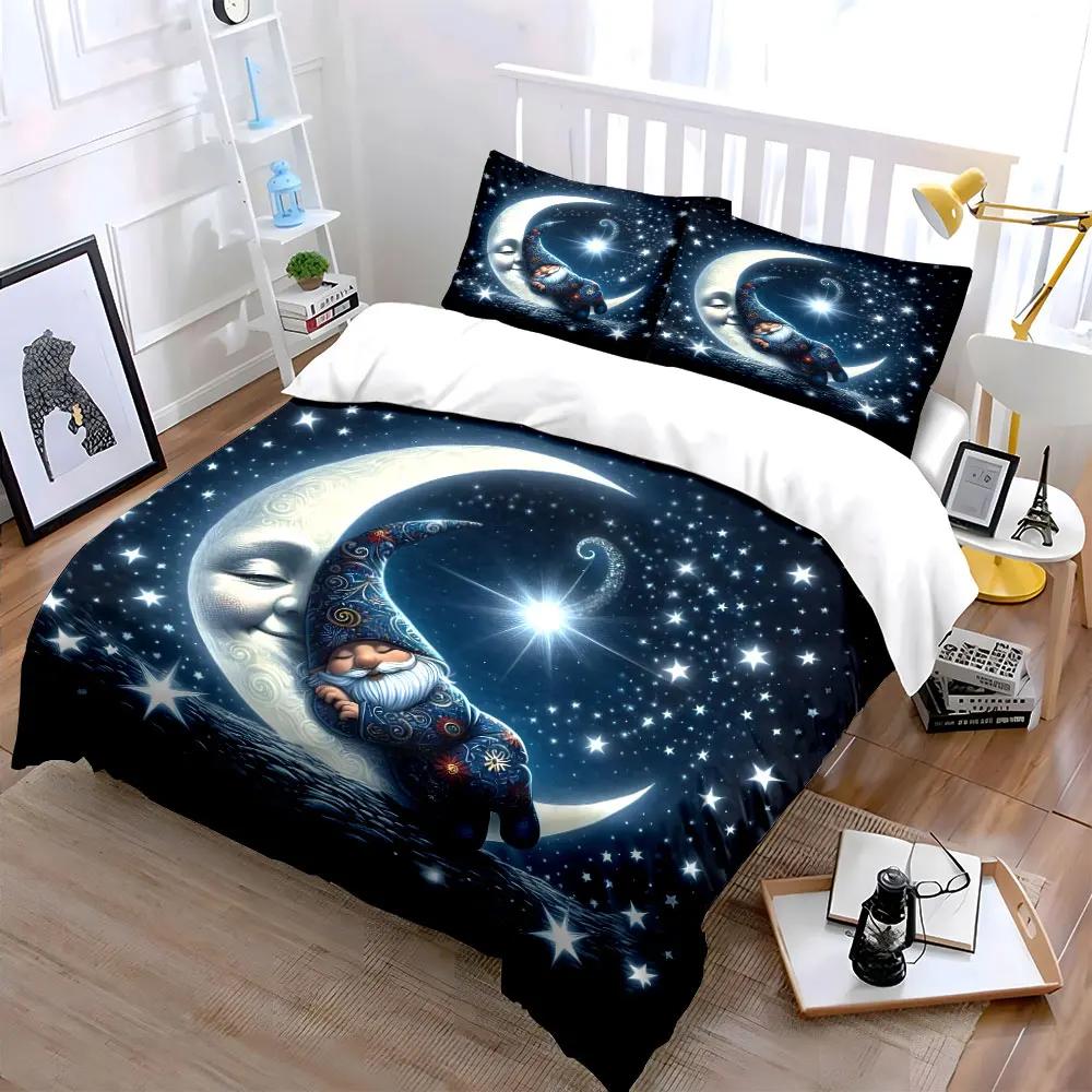 "Fairy Moon Starry Decor Set" Soft Comfortable Duvet Cover Bedding Set Included 1*Duvet Cover & 2*Pillowcases, gift