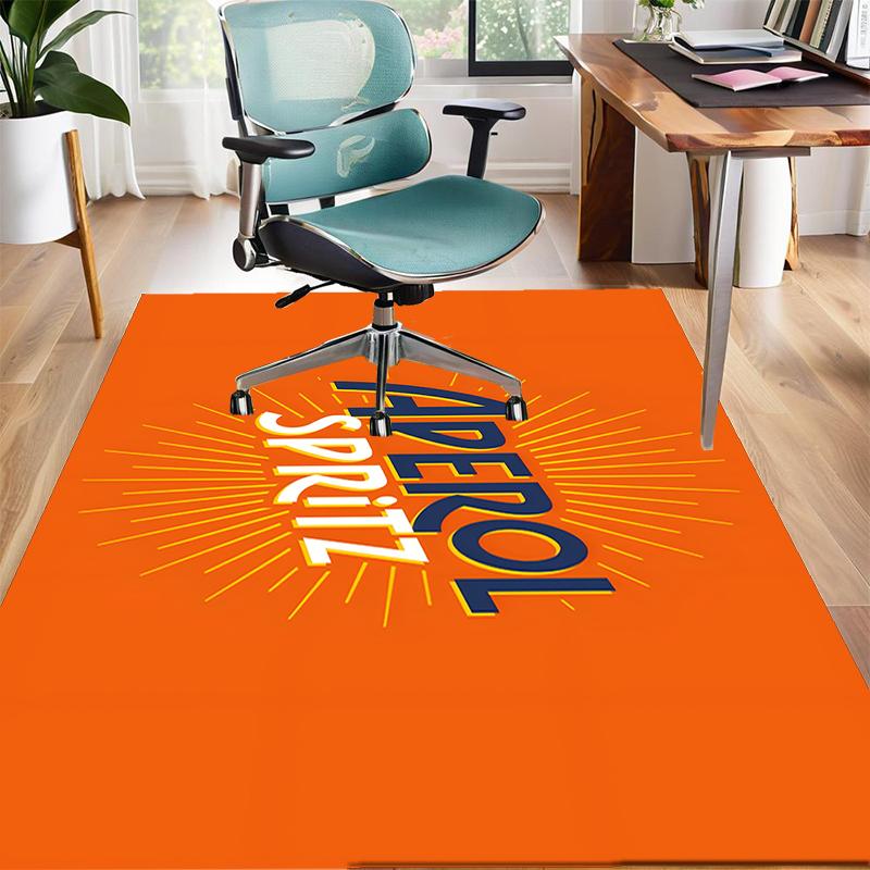 Aperol Spritz Polyester Carpet, Soft Indoor Mat for Office Chair, Living Room, Computer Desk - Decorative Home Office Rug Design