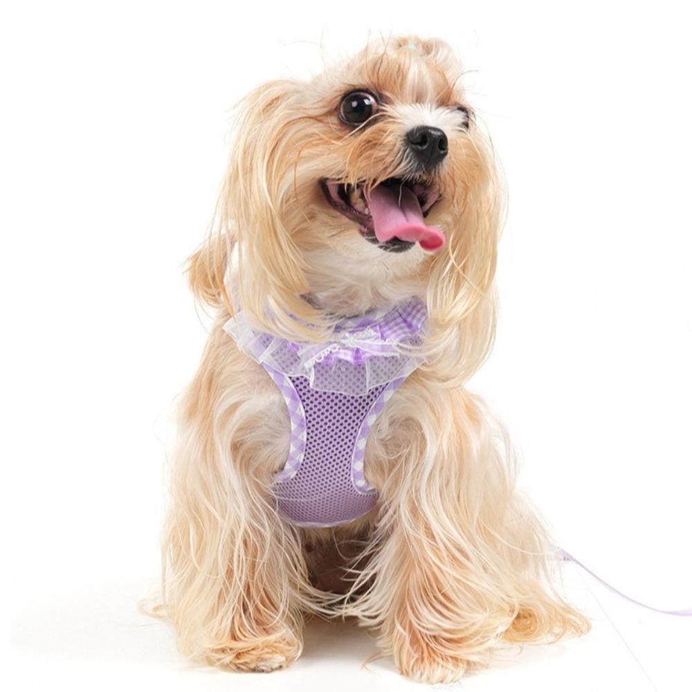 Breathable Mesh Cat Harness Leash Set Adjustable Dog Harness Vest Cat Tank Top Chest Strap Outdoor