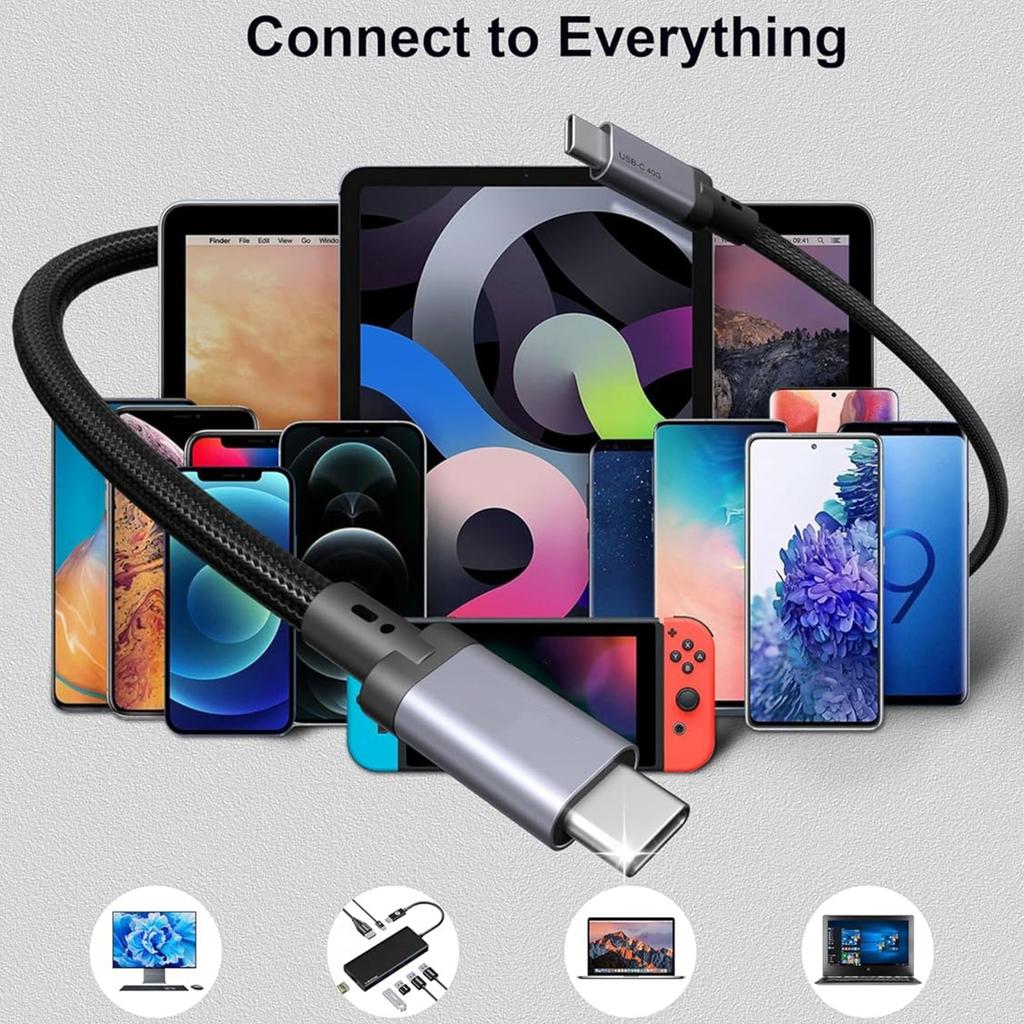 1.5m USB4 USB-C to USB-C Cable 240W Fast Charging 40Gbps Data Transfer 8K 60Hz Type-C Cord