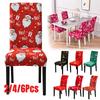 34 Color Christmas Chair Covers Dining Room Stretch Seat Protector Chair Covers for Kitchen Office Hotel Banquet Ceremony Party 2/4/6 Pieces