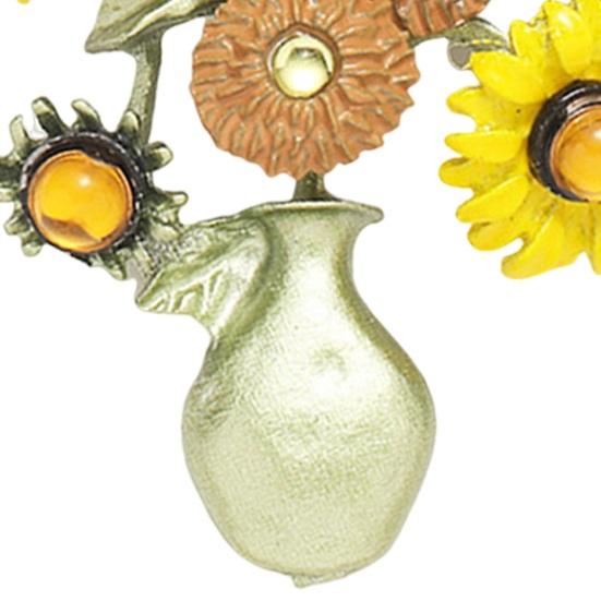 Yousheng Женская брошь в форме подсолнуха, эмалированная винтажная противоскользящая накладка на воротник пальто, шляпу, шарф, украшение для одежды, ювелирные изделия для выпускного бала