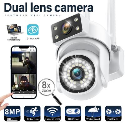 2,4G/5G HD 8MP PTZ Wi-Fi камера 1/2 шт. четыре экрана полноцветное ночное видение безопасность обнаружение человека аудио отслеживание наблюдение