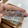 Серьги-цветы из белого циркона в стиле легкой роскоши, женские, с дизайнерским смыслом, индивидуальные, с темпераментом, модные, высококлассные серьги