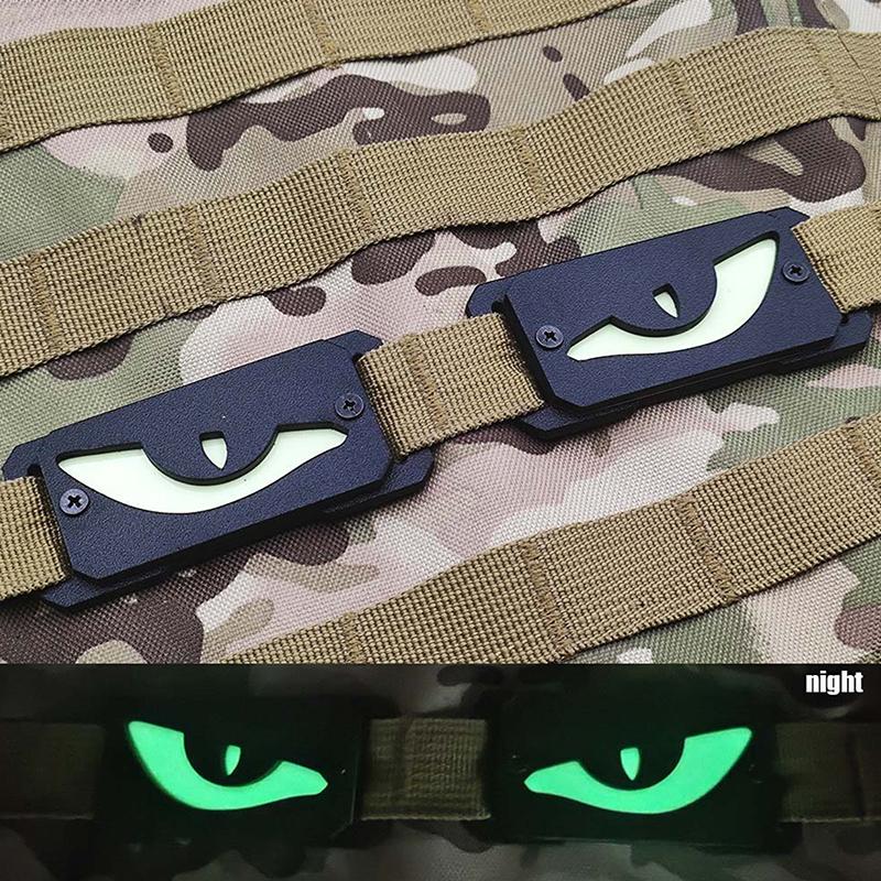 1 пара светящихся маркерных полосок Demon Eye Molle Outdoor Mysterious Farm Bag Подвесная пластина для поглощения света Светящаяся полоска