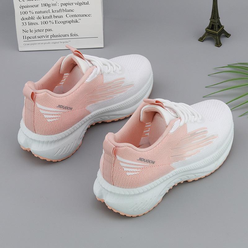 2024 New Running Shoes Women's Comfortable Soft Sole Lightweight Mesh Breathable Leisure Sports Women's Shoes Shallow Mouth