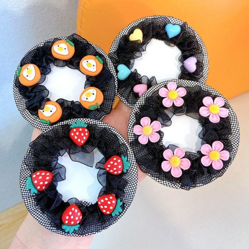 Регулируемая эластичная сетка для волос для девочек, модный головной убор, чехол для пучка волос, милая балетная сетка для волос для детей