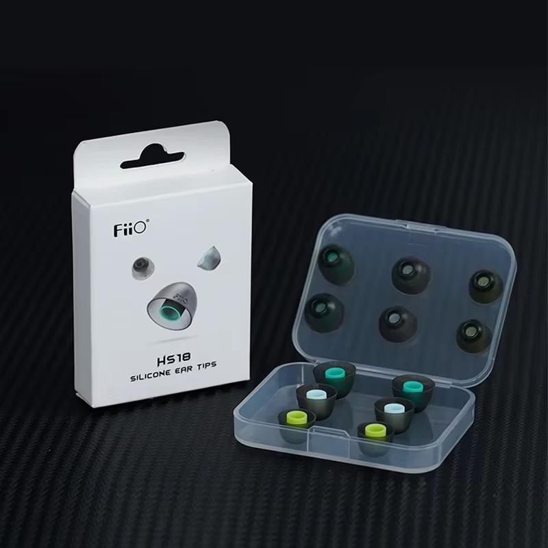 FiiO HS18 Silicone Replacement Eartips 6 Pairs Customize Compatible with 5.0-6.5mm Sound Tube FH7S/FH7/FD5/FH9 Earphone