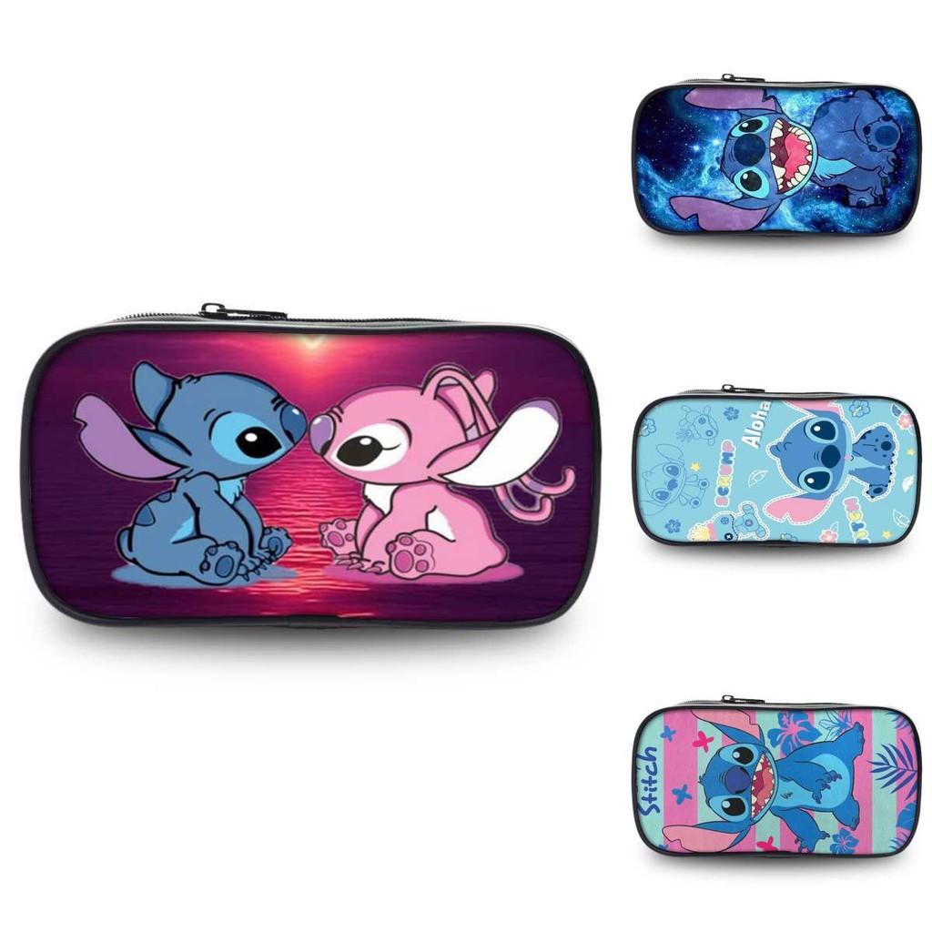 Charming Stitch Student Pencil Case Durable Polyester Cartoon Stationery Holder