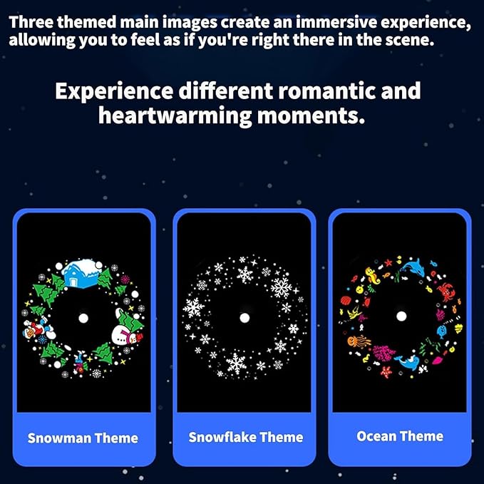 LED Ocean Projector Light 360° Rotating Dynamic Night Light USB Powered Ambient Lamp Decorative Lighting for Game,Living Room