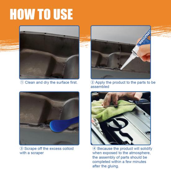 1 Set 50ml Engine Sealant High Temperature Resistant Strong Adhesive Car Motor Gap Seal Glue Repair Paste Auto Supplies