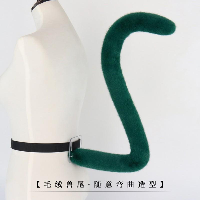 Anime Cat Ear Headband Tail Set Cosplay Costume Adult Unisex Plush Furry Accessory Convention