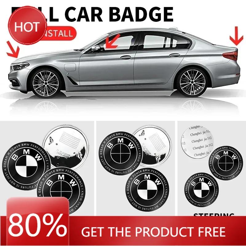 2025 Hot 1pcs 45mm 82mm 74mm black white front rear boot badges hood trunk Emblem All black for BMW E43 E52 E53 E63 E64 E93 E94