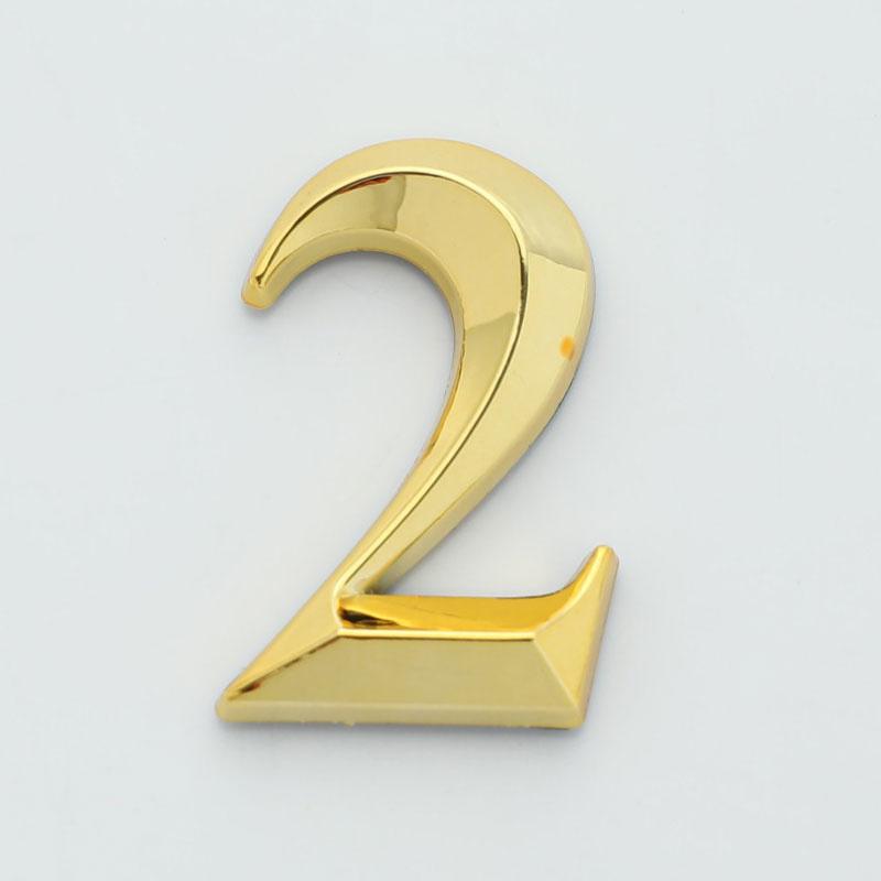 1 шт., высота 5 см, золотая домашняя наклейка, адресная дверная этикетка, золотой номер современного дома