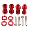 4Pcs 12mm Wheel 25mm Extension Combiner Adapter For HSP RC Car Upgrade Red