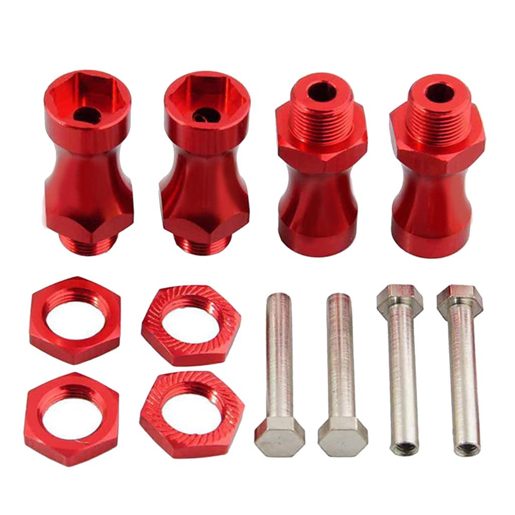 4Pcs 12mm Wheel 25mm Extension Combiner Adapter For HSP RC Car Upgrade Red