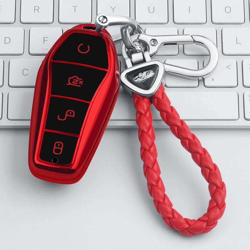 BYD Key Case for 21 Qin Plus DMI, D1, E2, E3, Yuan Pro EV - Unisex Car Bag Buckle Shell.