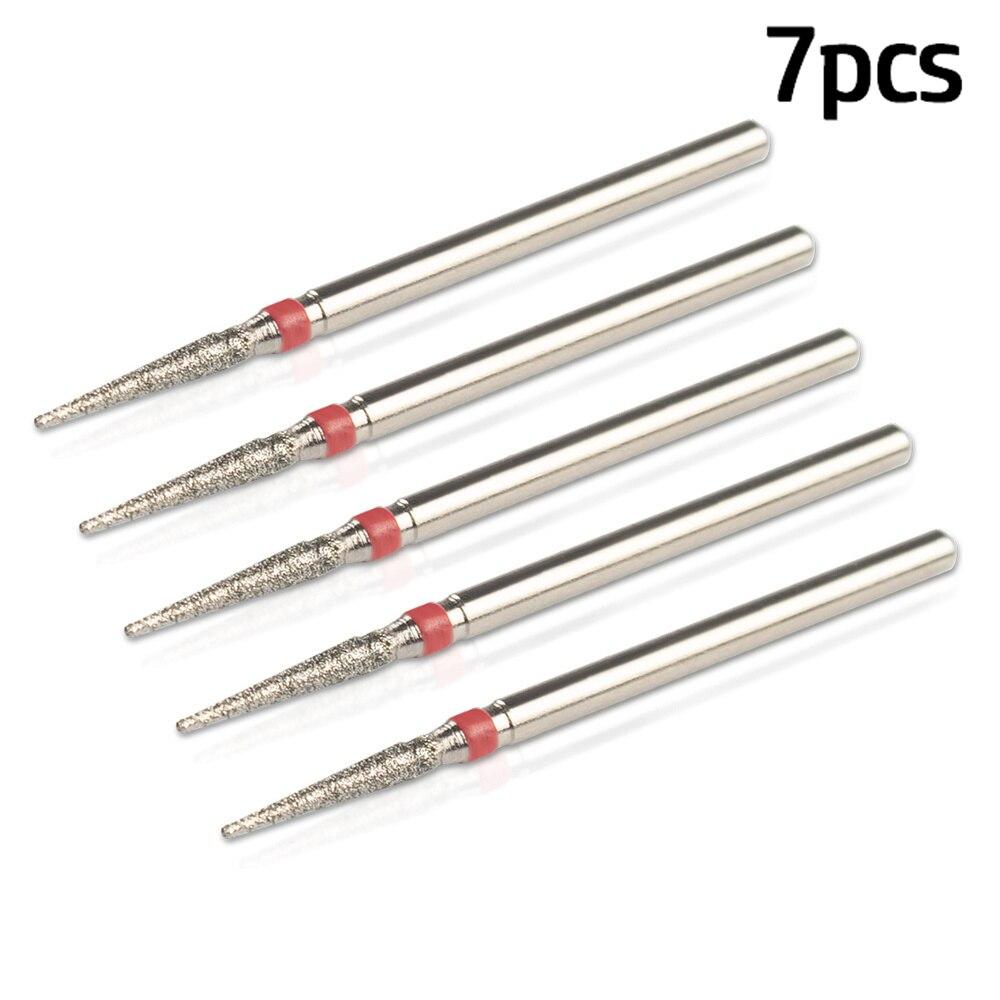7pcs/Lot Diamond Milling Cutter for Manicure Burrs Pedicure Nail Drill Bits Accessories Nozzles for Manicure Cutters Nail Files
