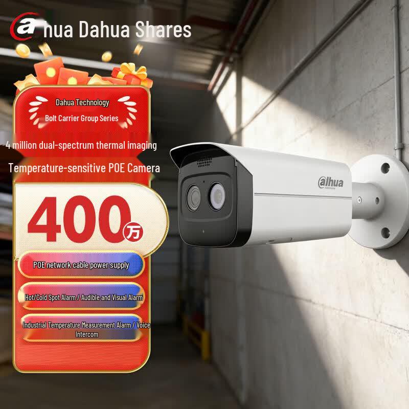 Dahua 4MP Thermal Imaging Temperature Alarm Camera CN plug (adapter included)