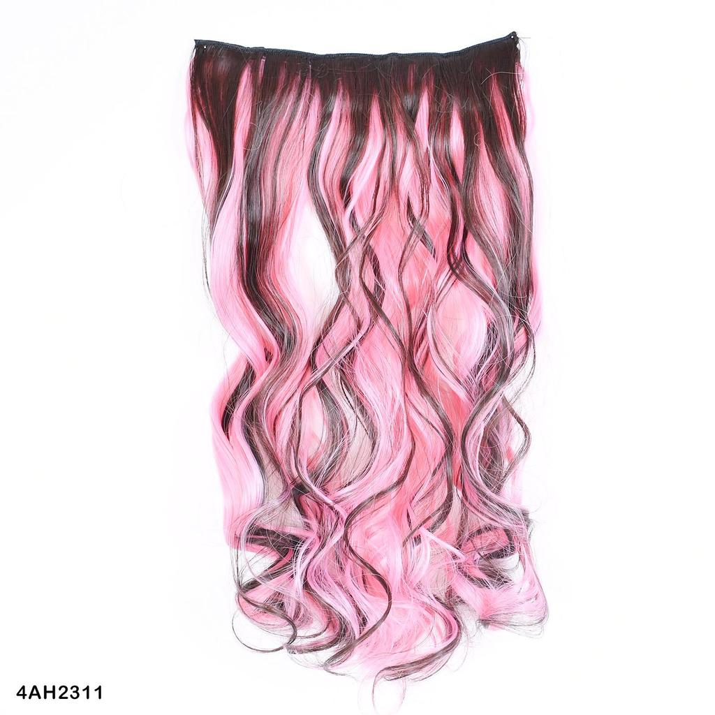 Выделенные волосы цвета пианино, накладные волосы, одна часть с 5 клипсами, длинные волнистые волосы, коричневые, красные, синие, разноцветные волосы