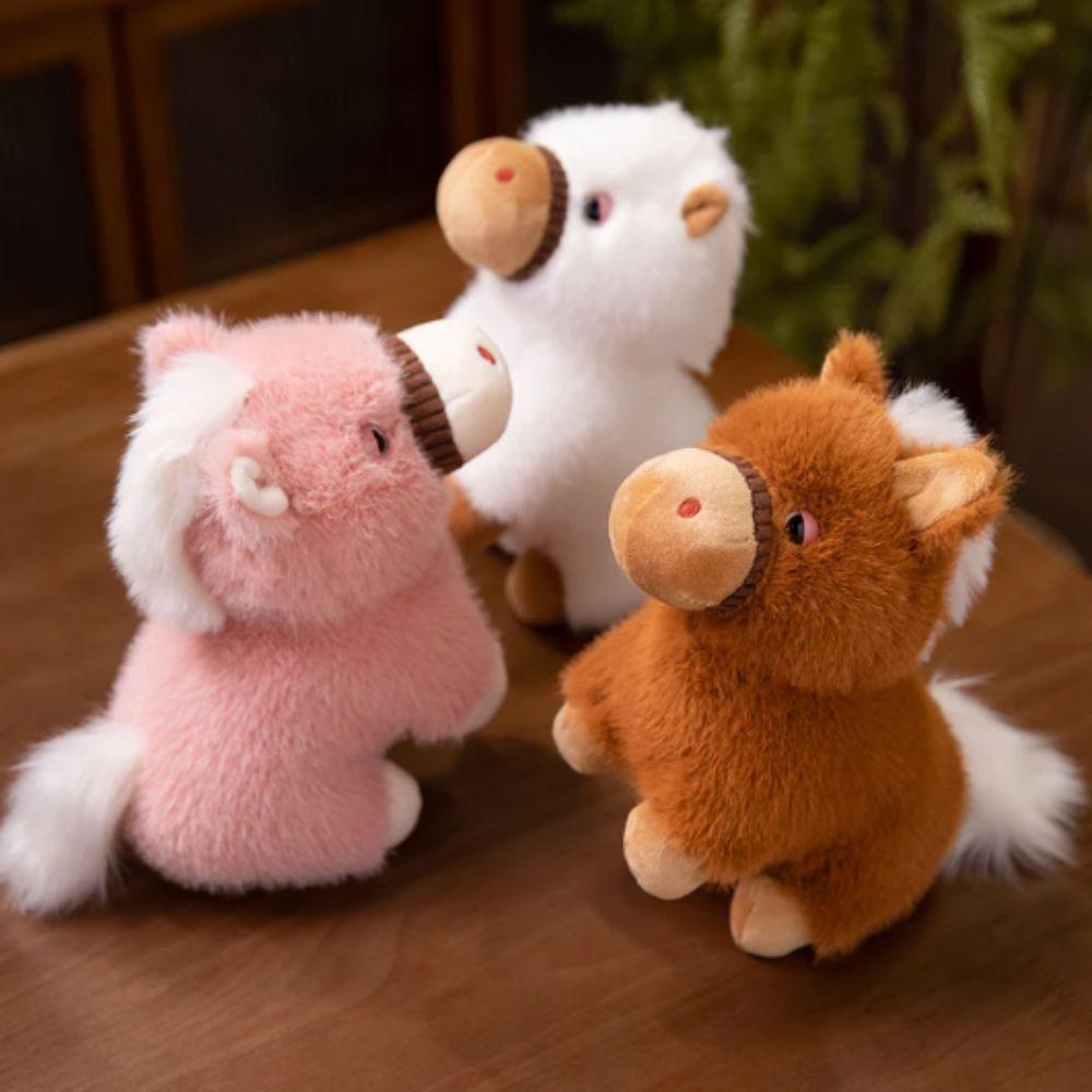 Simulation Design Horse Doll Soft Fluffy Pony Figure New Stuffed Animal  Mascot Doll