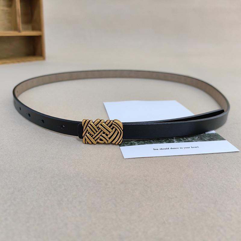 Womens Leather Belt With Classic Silver Buckle For Daily Office Gift Attire