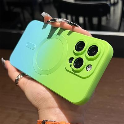 Роскошный градиентный цвет для чехла Magsafe Wireless Charging Case для iPhone 15 16 14 13 12 11 Pro Max Plus Мягкий силиконовый магнитный чехол