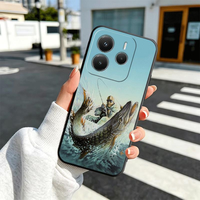 Hunting Fishing Man Soft Phone Case for Xiaomi Redmi Note 12 13 14 15 Pro Plus 11 12S 11S 11T 10 4G Black Cover Back Shell