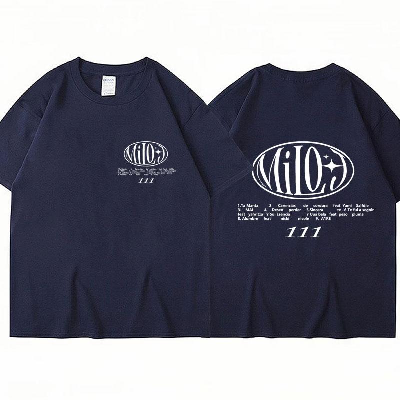 Rapper Milo J Tour 111 Album Merch Tshirt Men Women Trendy Hip Hop Harajuku Short Sleeve 100% Cotton Loose Tops Streetwear Male