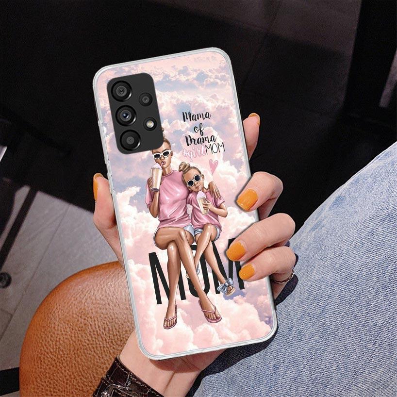 Girl Super Baby Mom Pink Phone Case For Samsung Galaxy A17 A16 A15 A14 A13 A57 A56 A55 A54 A53 A37 A36 A35 A34 A33 A26 A25 A24 A
